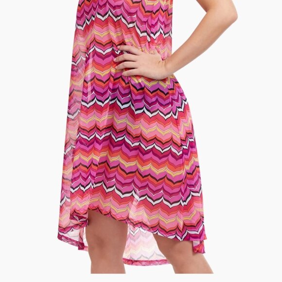 NWT PROFILE BY GOTTEX PALM SPRINGS HIGH LOW MESH BEACH DRESS COVER UP - Picture 5 of 7